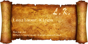 Leszlauer Kinga névjegykártya